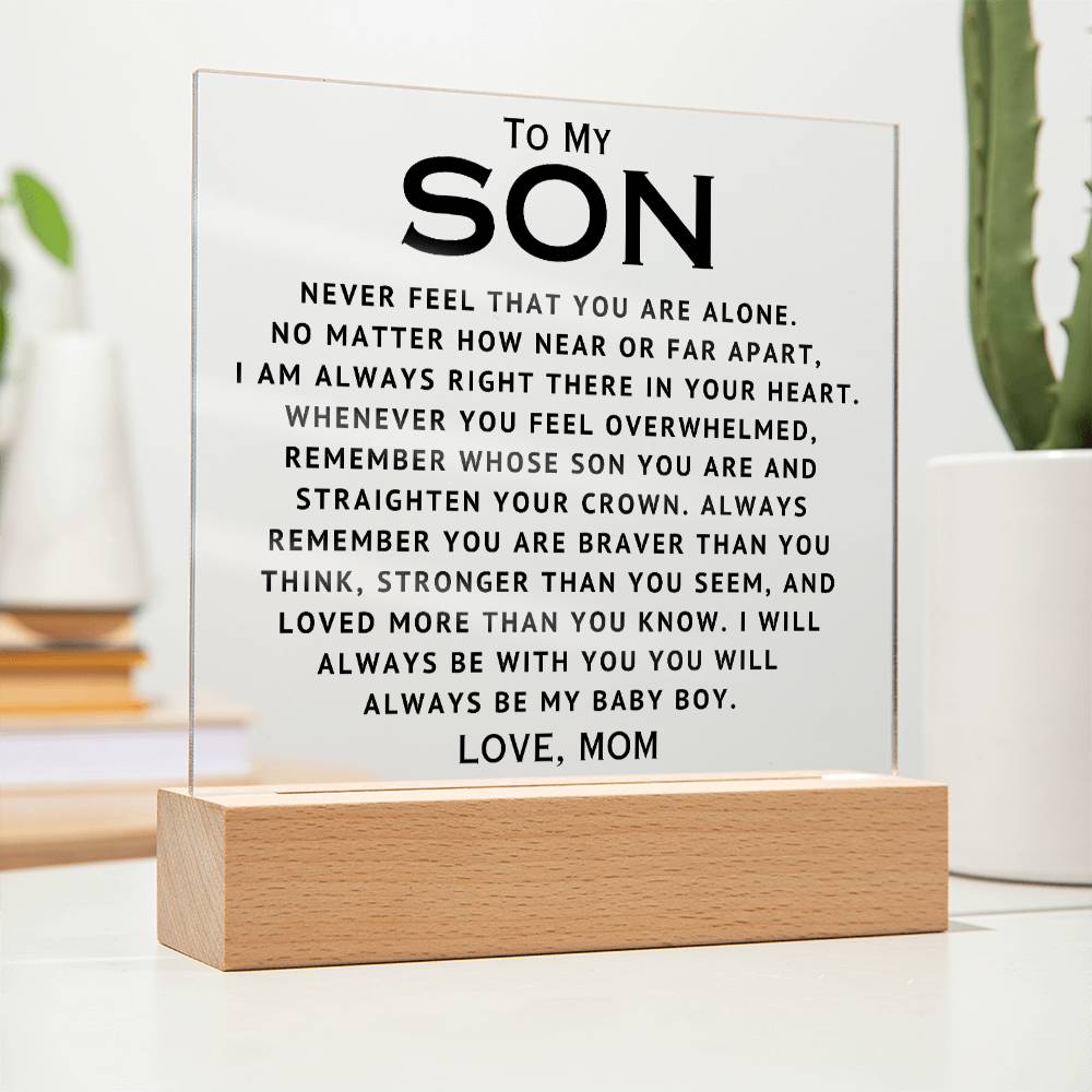 To My Son - Straighten Your Crown - Acrylic Square Plaque