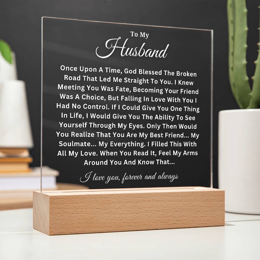 To My Husband - Soulmate - Acrylic Square Plaque