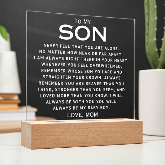 To My Son - Straighten Your Crown - Acrylic Square Plaque