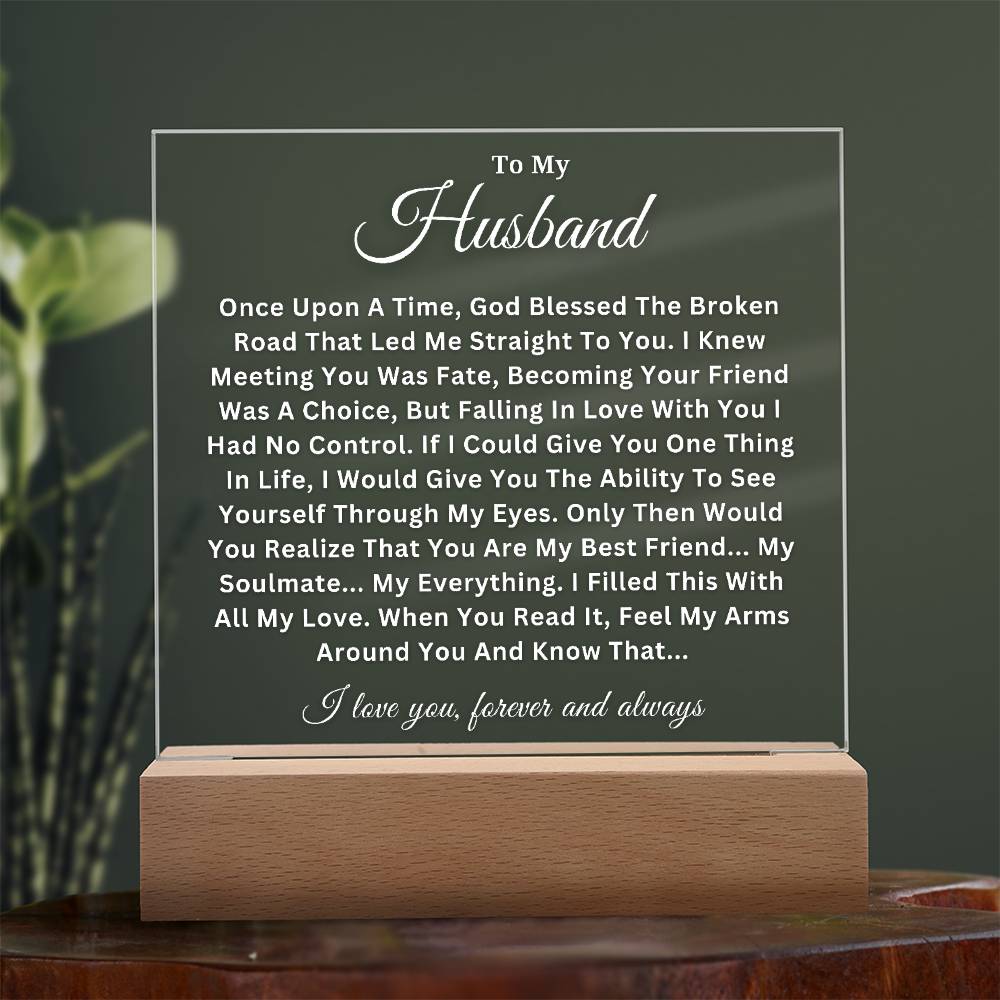 To My Husband - Soulmate - Acrylic Square Plaque