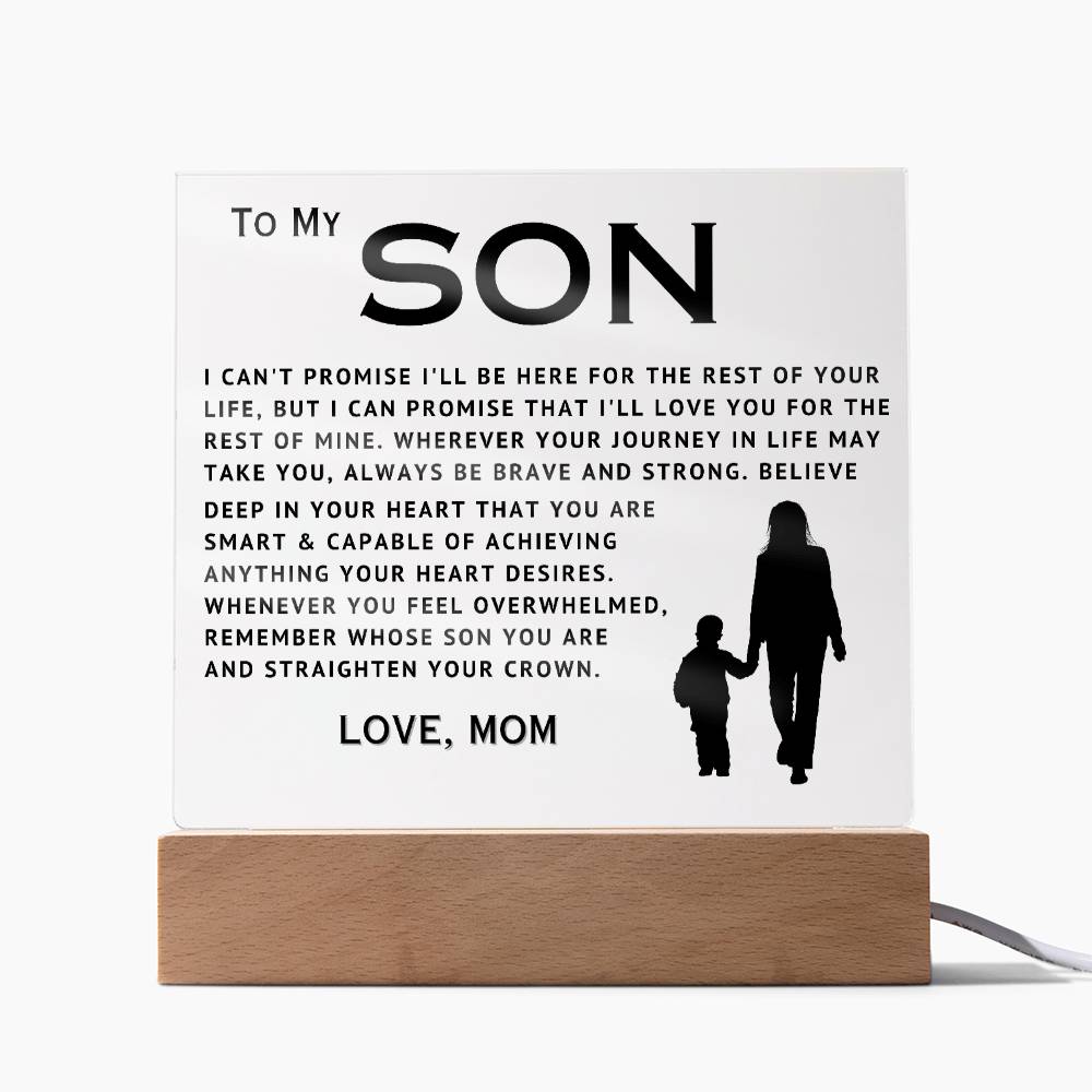 To My Son - Love You - Acrylic Square Plaque