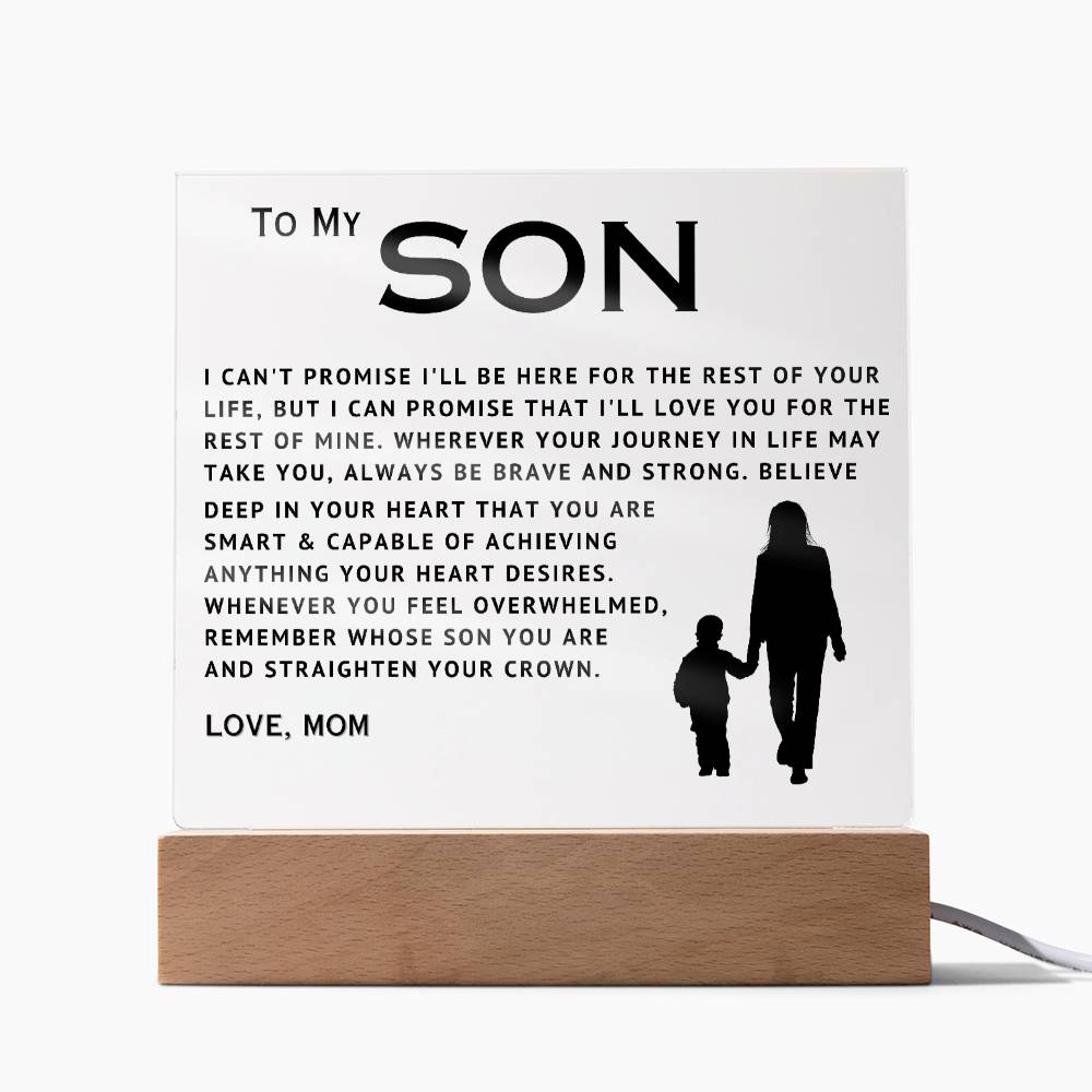 To My Son - Love You - Acrylic Square Plaque