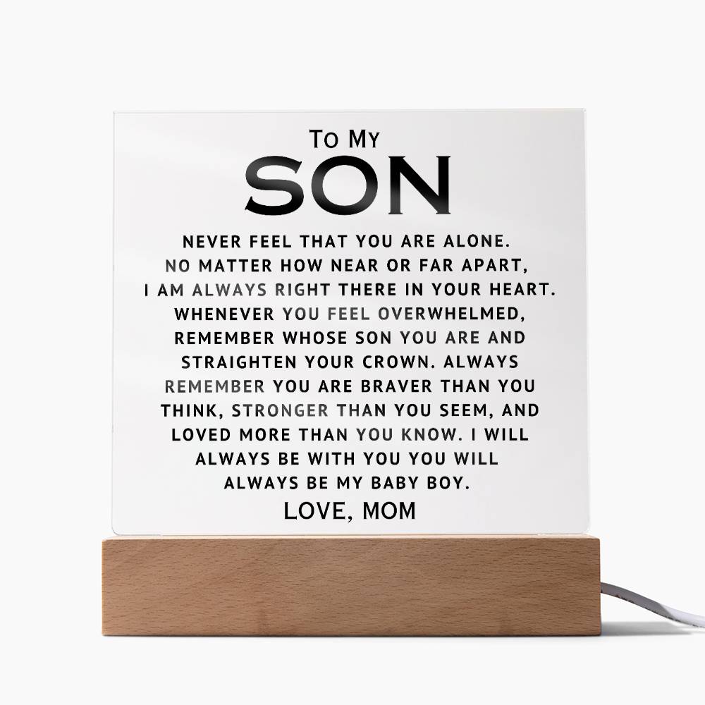 To My Son - Straighten Your Crown - Acrylic Square Plaque