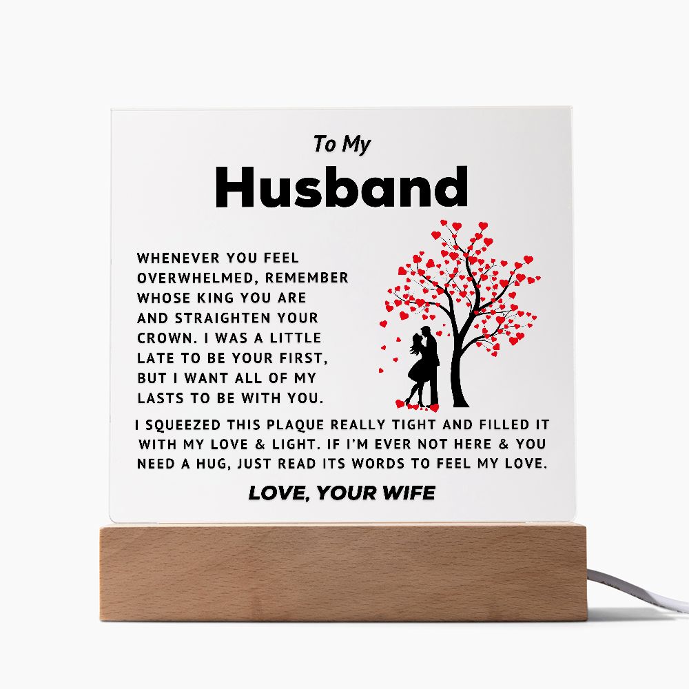 To My Husband - Straighten Your Crown - Acrylic Square Plaque