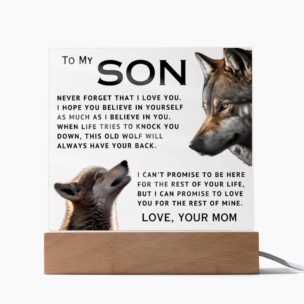 To My Son - I Love You - Acrylic Square Plaque