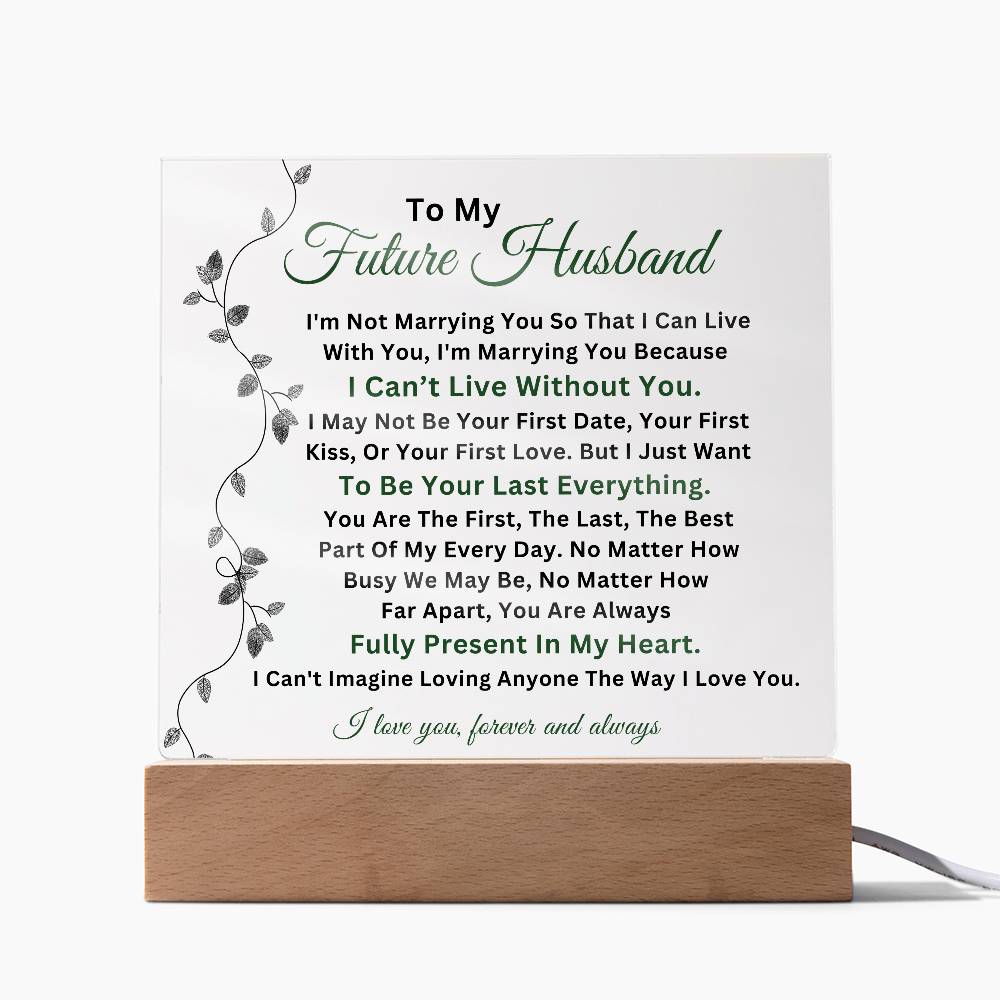 To My Future Husband - Soulmate  - Acrylic Square Plaque