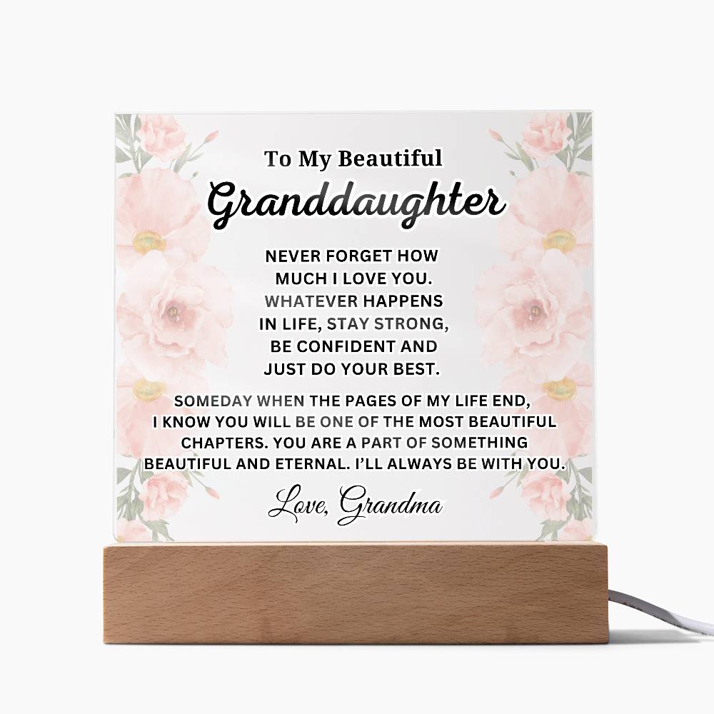 Granddaughter - Always - Acrylic Square Plaque