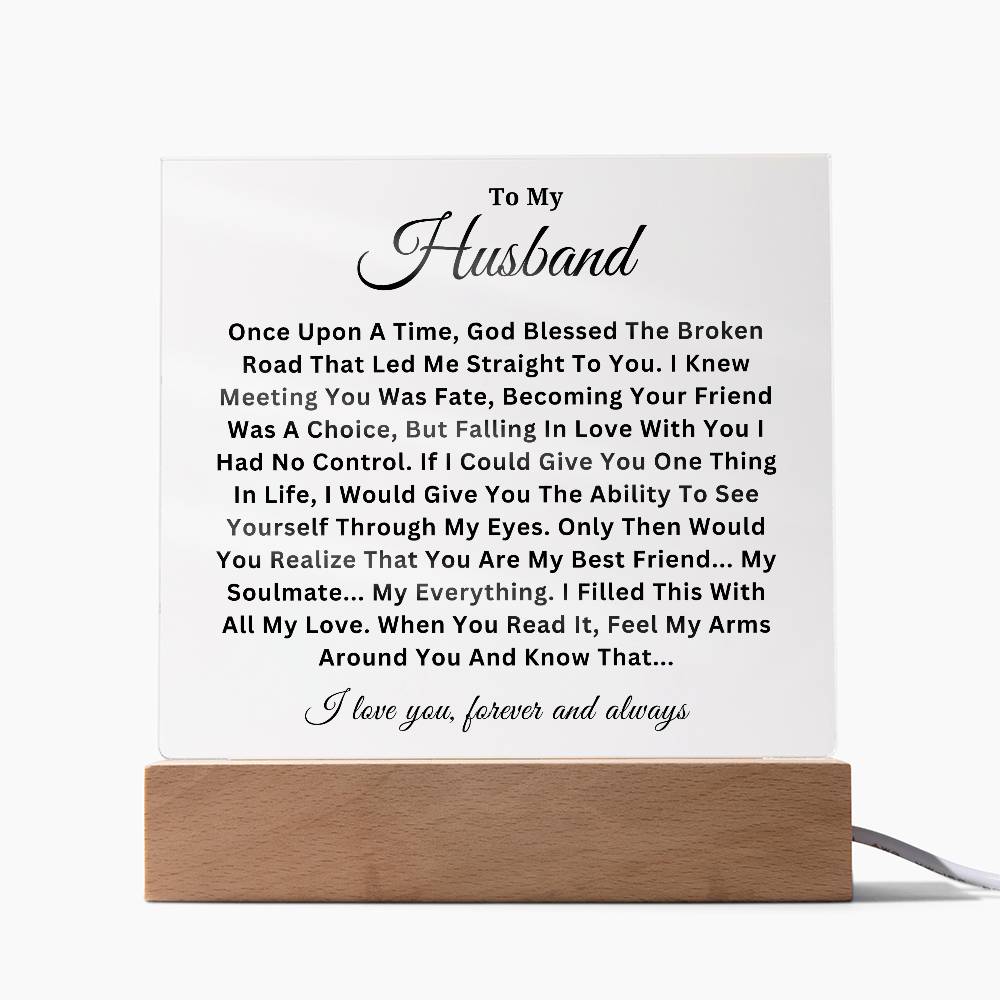 To My Husband - Soulmate  - Acrylic Square Plaque