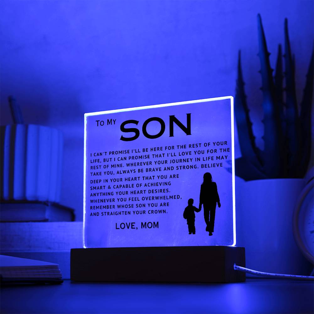 To My Son - Love You - Acrylic Square Plaque