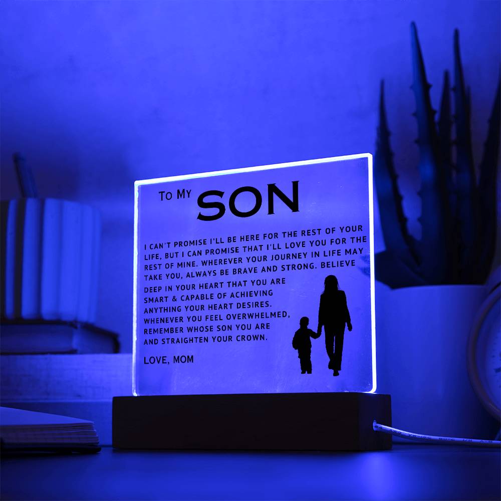 To My Son - Love You - Acrylic Square Plaque