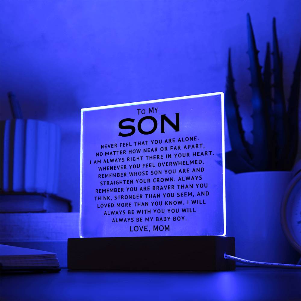 To My Son - Straighten Your Crown - Acrylic Square Plaque