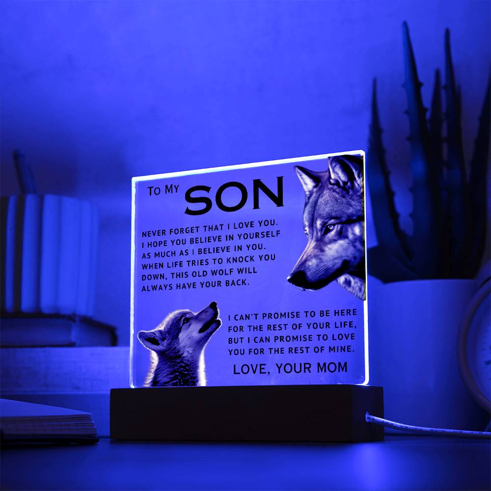 To My Son - I Love You - Acrylic Square Plaque