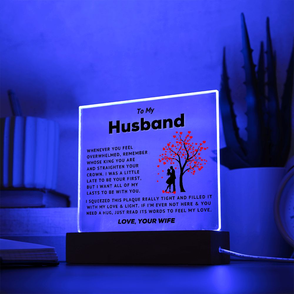 To My Husband - Straighten Your Crown - Acrylic Square Plaque