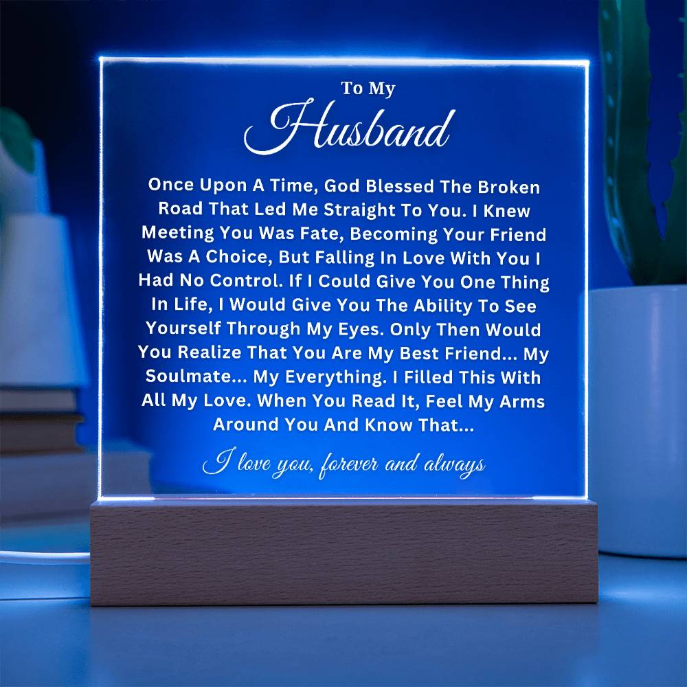 To My Husband - Soulmate - Acrylic Square Plaque