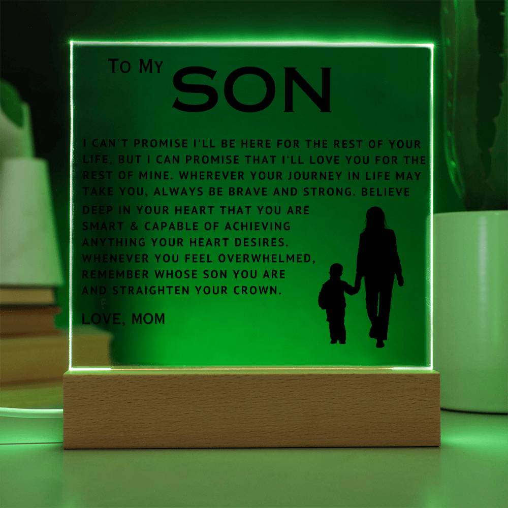 To My Son - Love You - Acrylic Square Plaque