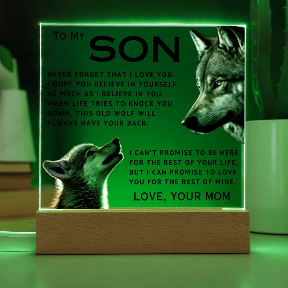 To My Son - I Love You - Acrylic Square Plaque