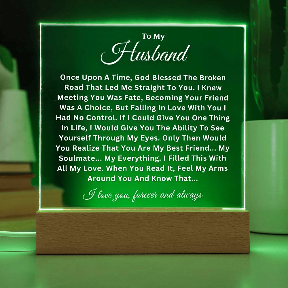 To My Husband - Soulmate - Acrylic Square Plaque