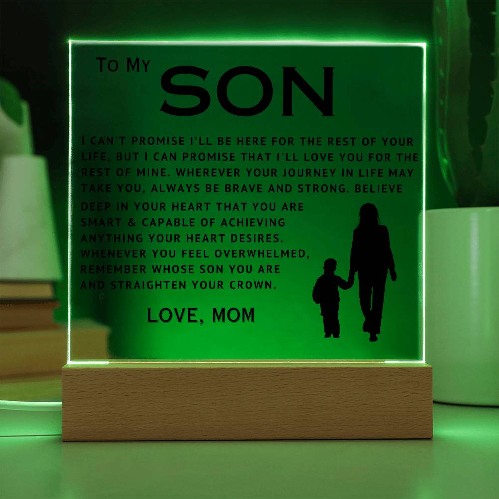 To My Son - Love You - Acrylic Square Plaque