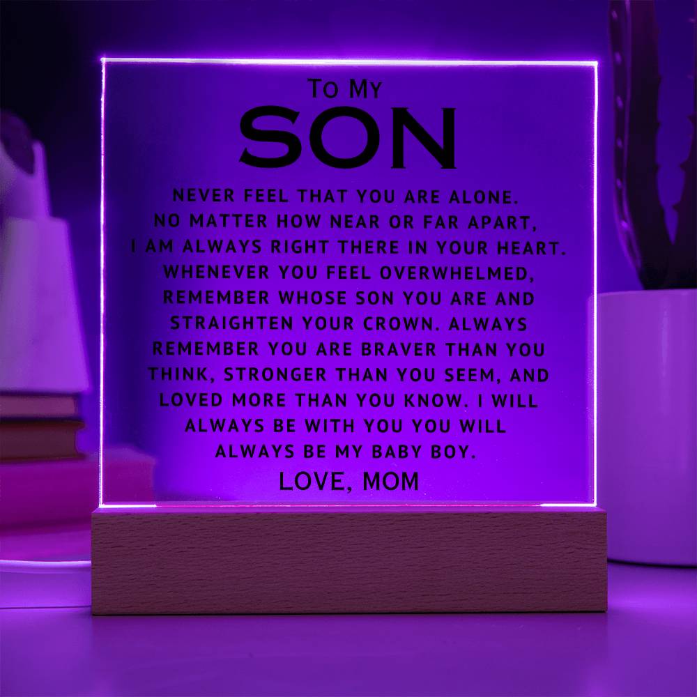 To My Son - Straighten Your Crown - Acrylic Square Plaque