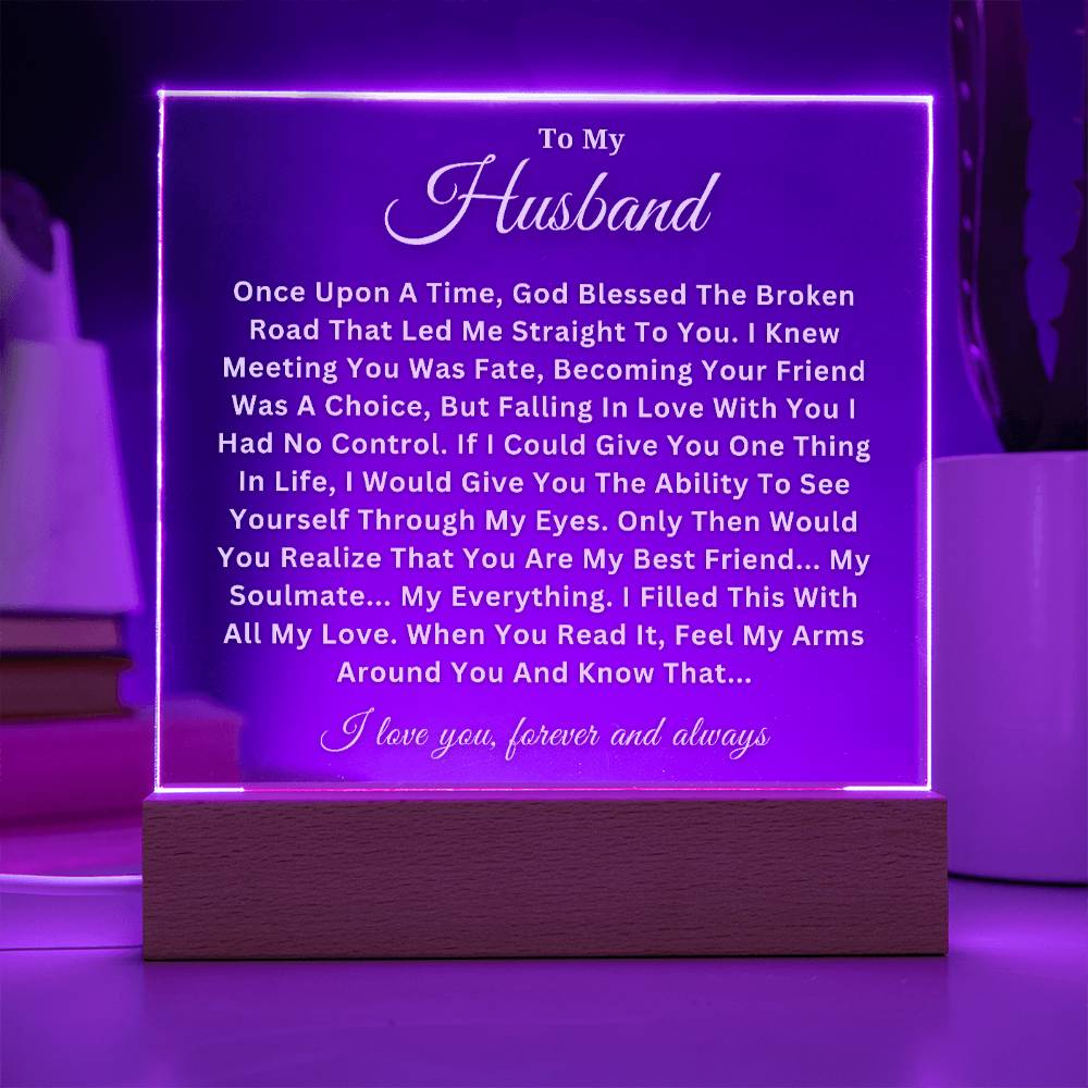 To My Husband - Soulmate - Acrylic Square Plaque