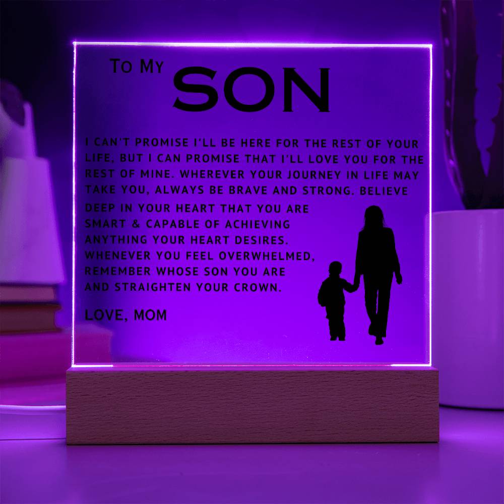 To My Son - Love You - Acrylic Square Plaque