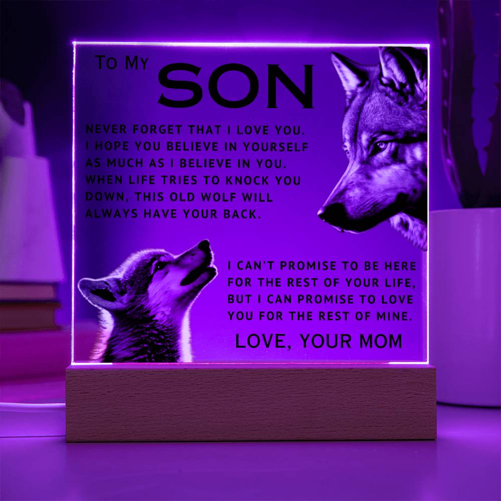 To My Son - I Love You - Acrylic Square Plaque