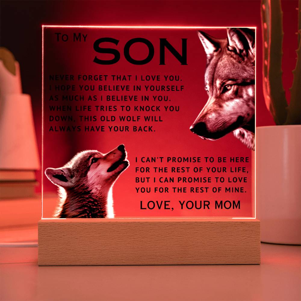 To My Son - I Love You - Acrylic Square Plaque