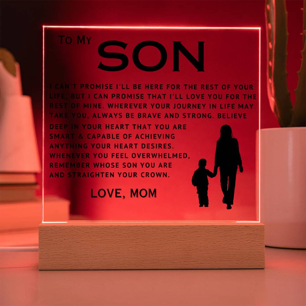 To My Son - Love You - Acrylic Square Plaque