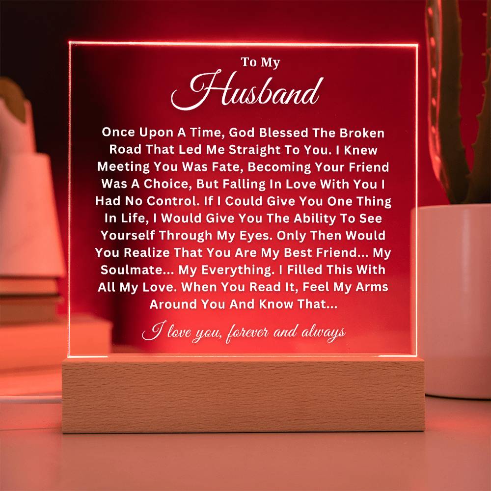 To My Husband - Soulmate - Acrylic Square Plaque