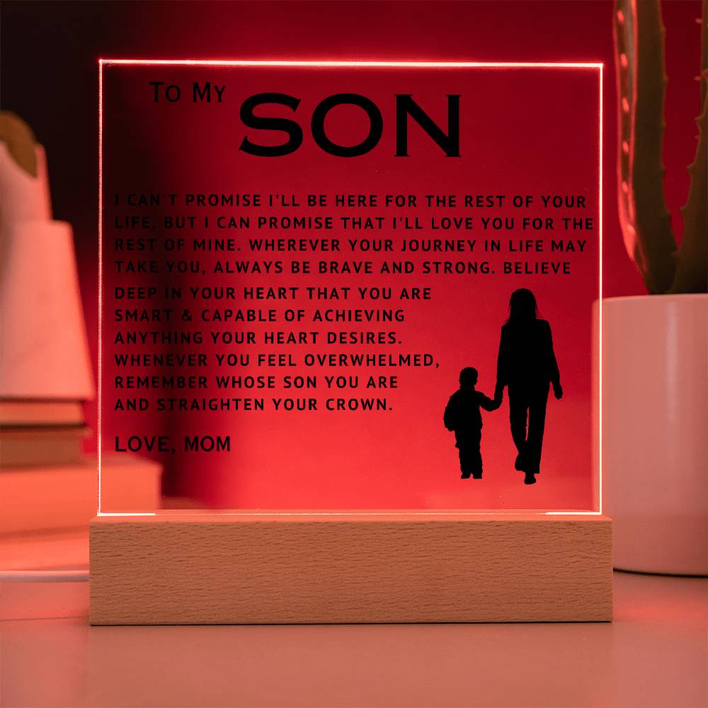 To My Son - Love You - Acrylic Square Plaque