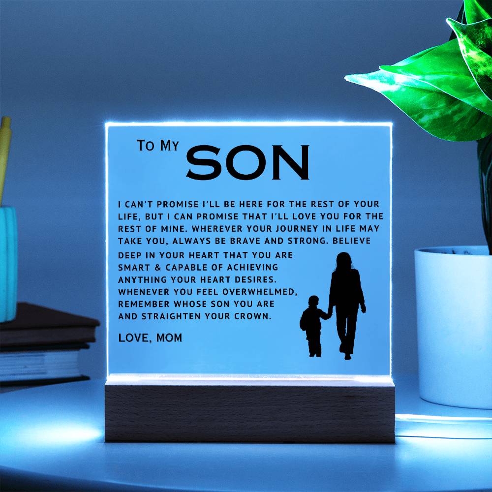 To My Son - Love You - Acrylic Square Plaque