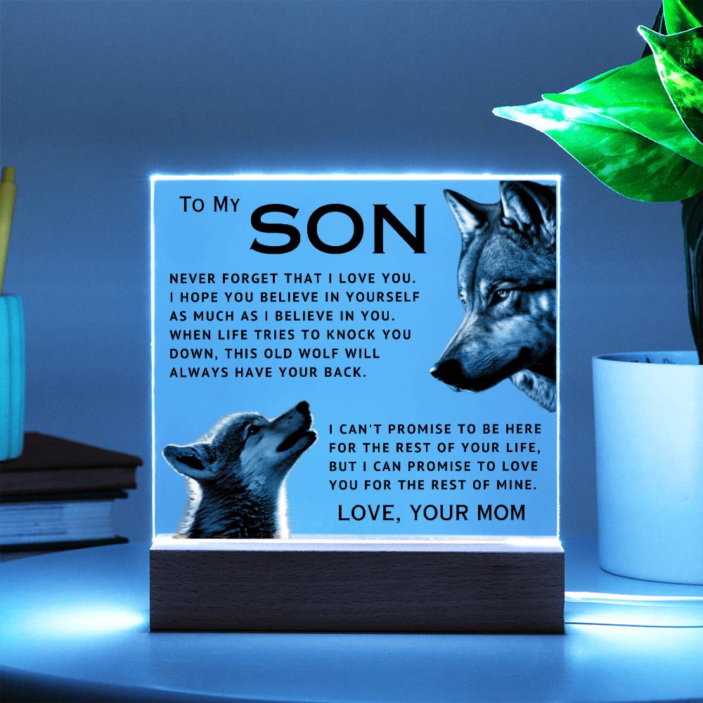 To My Son - I Love You - Acrylic Square Plaque