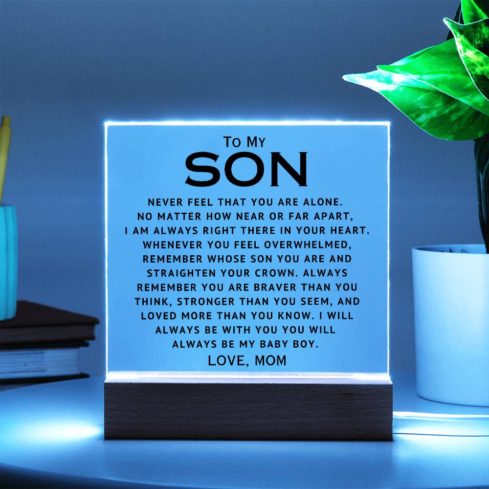 To My Son - Straighten Your Crown - Acrylic Square Plaque